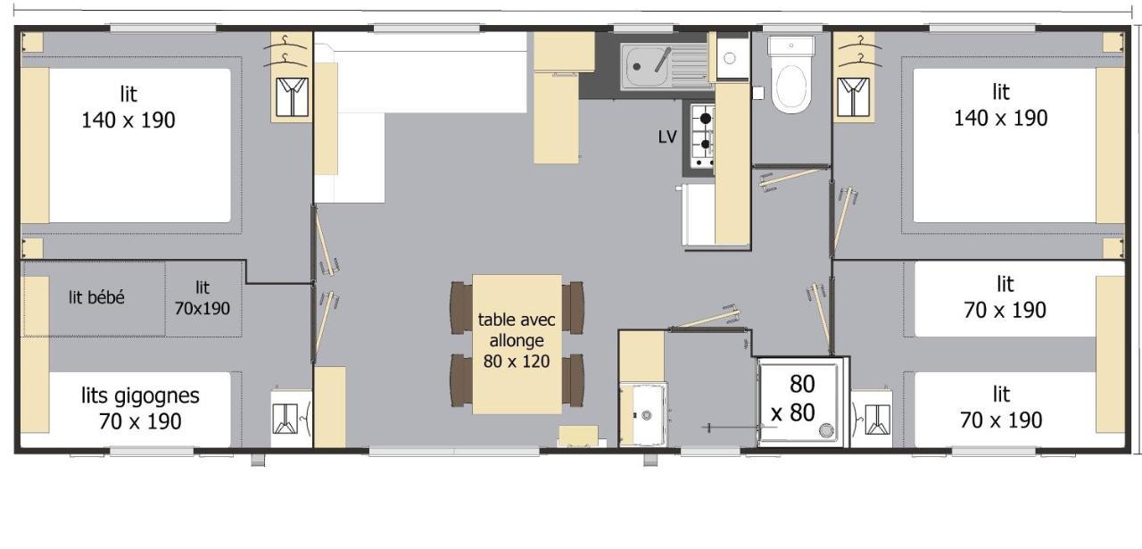 Mobil Home Xxl 4 Chambres - Camping Du Vieux Moulin Vensac Exterior photo
